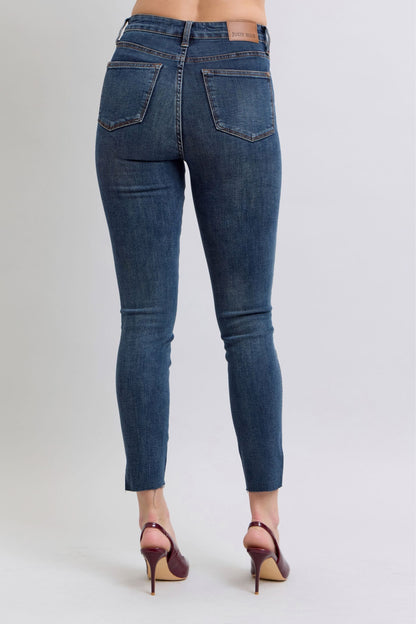 Judy Blue High Waist Tummy Control Step Hem Skinny Jeans 88913