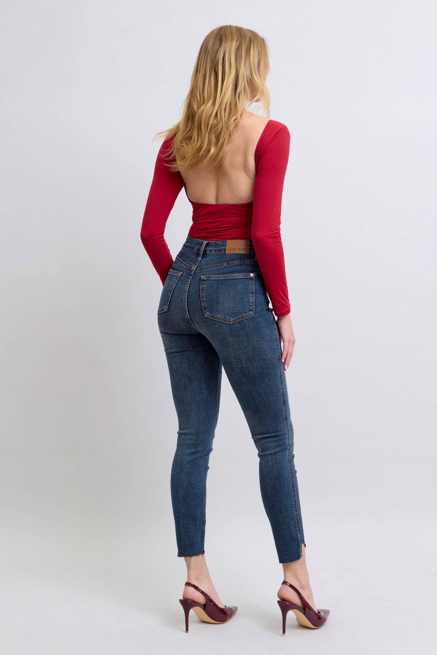 Judy Blue High Waist Tummy Control Step Hem Skinny Jeans 88913