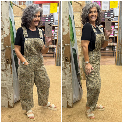 Leopard Barrel Overalls