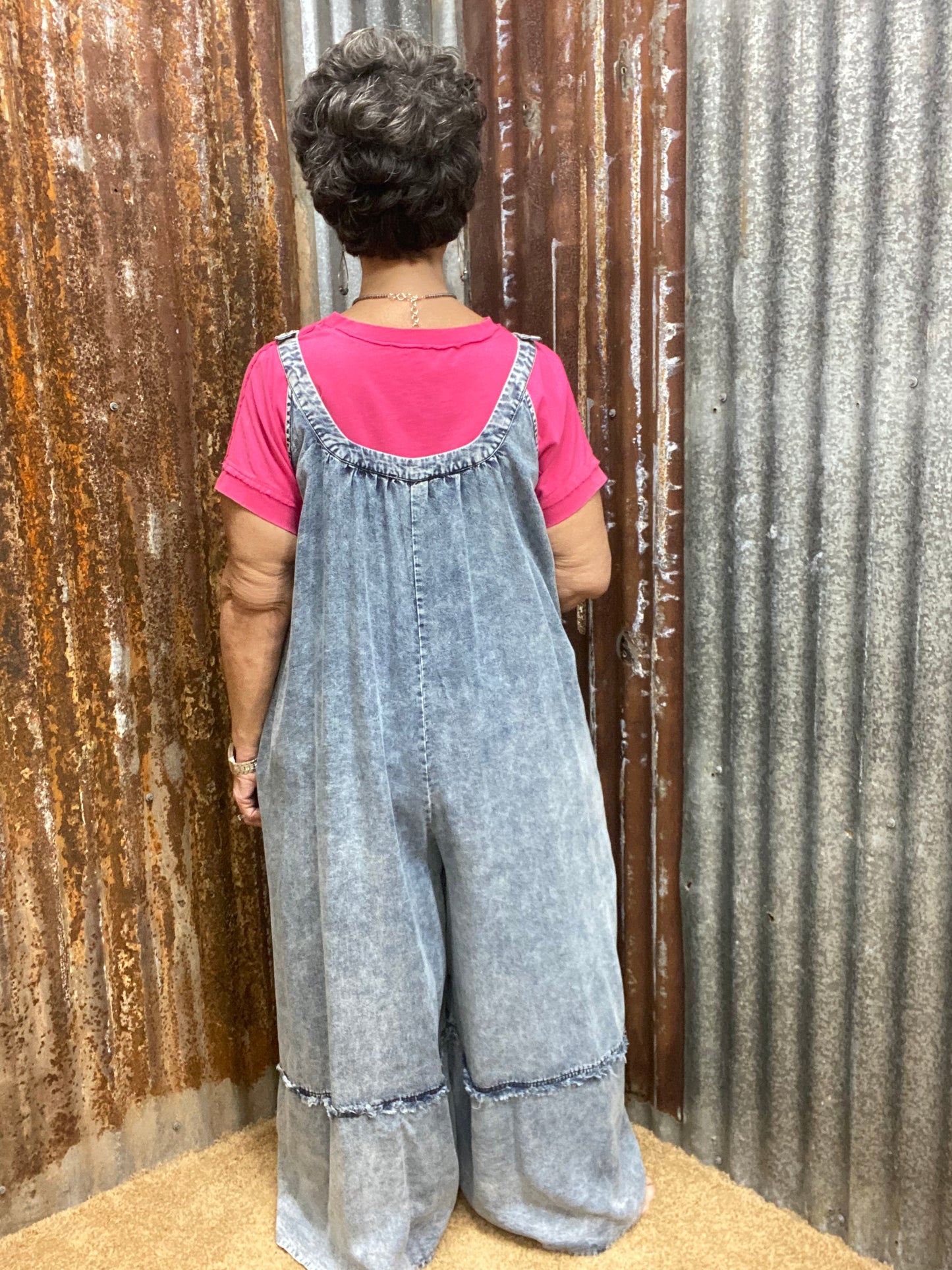 MINERAL WASHED TENCEL JUMPSUIT