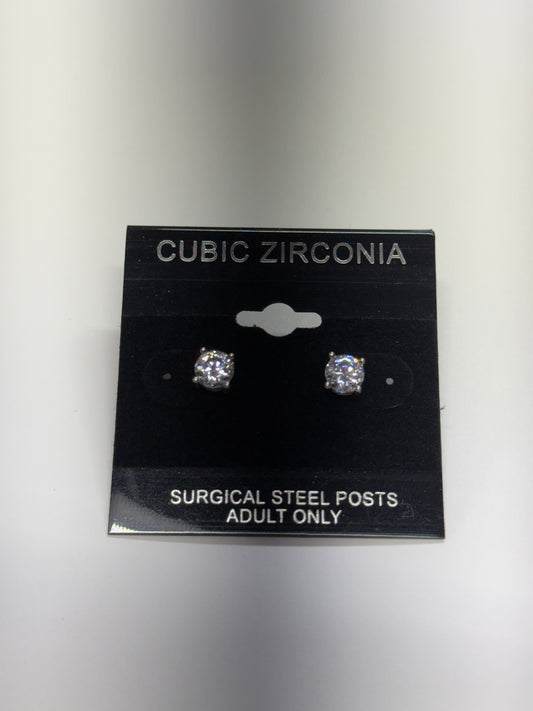 Cubic Zirconia Silver Studs