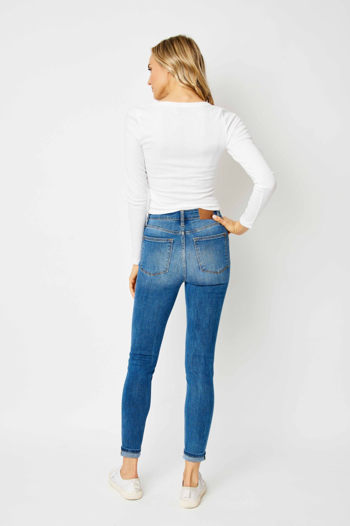 Judy Blue H/W Cuffed Hem Skinny Jean 82449