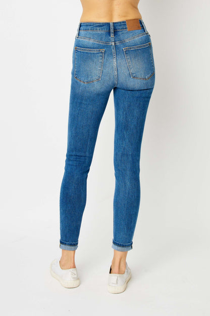 Judy Blue H/W Cuffed Hem Skinny Jean 82449