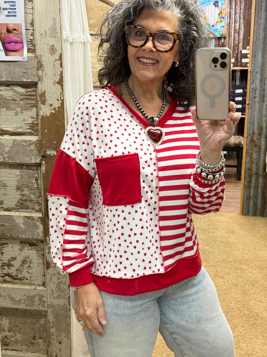 True Love Colorblock Heart Top