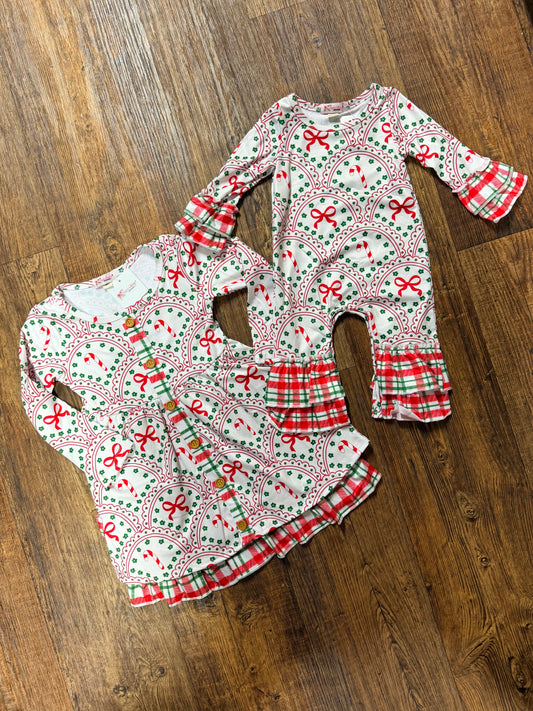 Scallop Candy & Bows Girls Dress