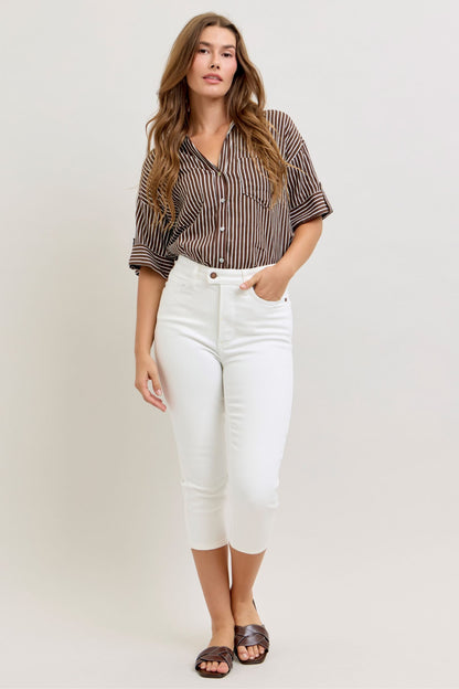 Judy Blue HW T.C. Capri Spade Pkts & Extended WB Jeans 78121
