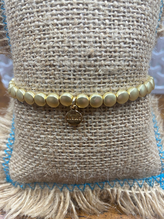 Livingston Bracelet - Gold Matte Circle Elastic Bracelet