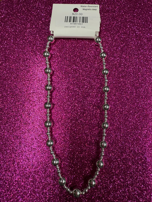 Silver 10mm Water Resistant Neckace