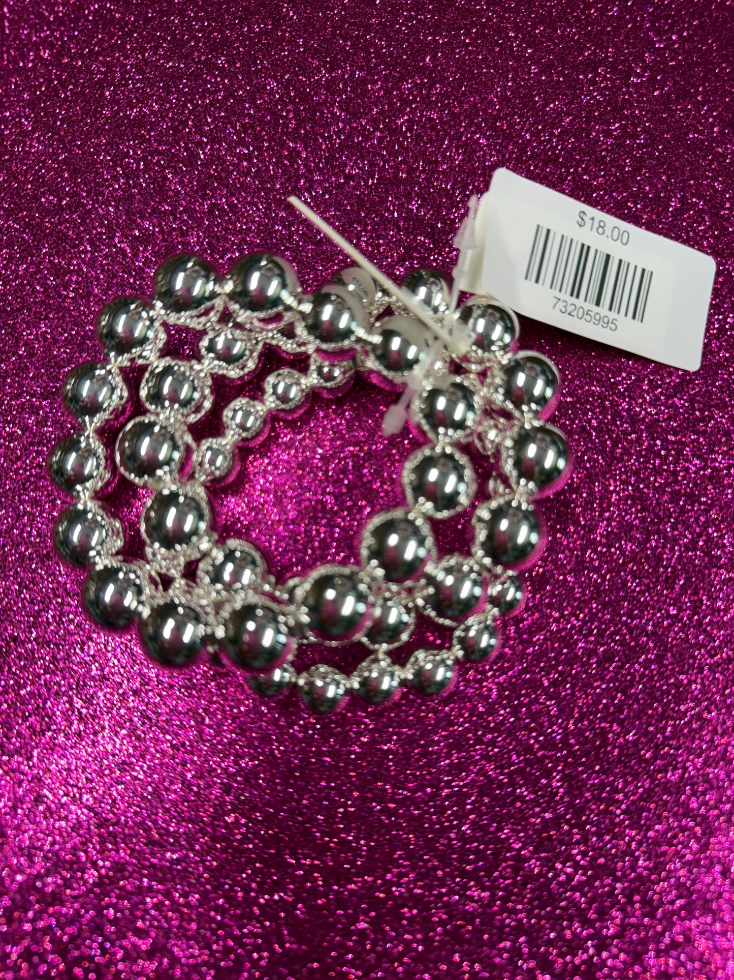 Silver Large 14mm Water Resistant Stetchy Bracelet Set 3pc