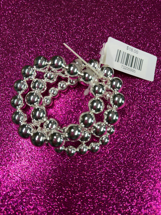 Silver Large 14mm Water Resistant Stetchy Bracelet Set 3pc