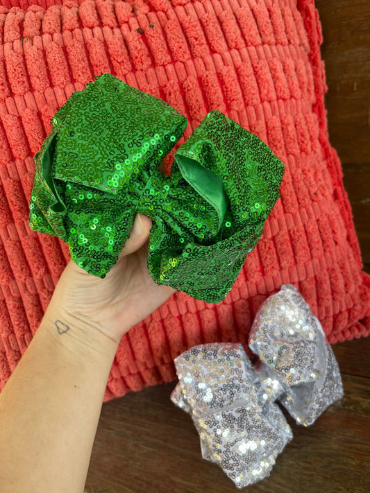 Green Sequin Bow