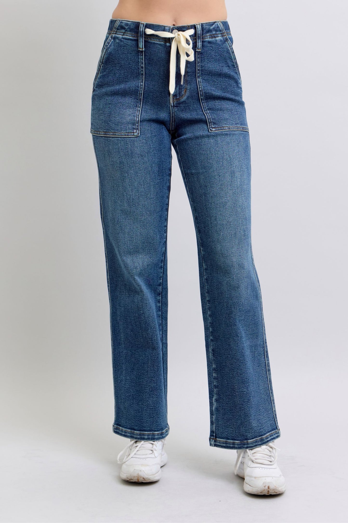 Judy Blue High Waist Drawstring Wide Leg Jeans 88856