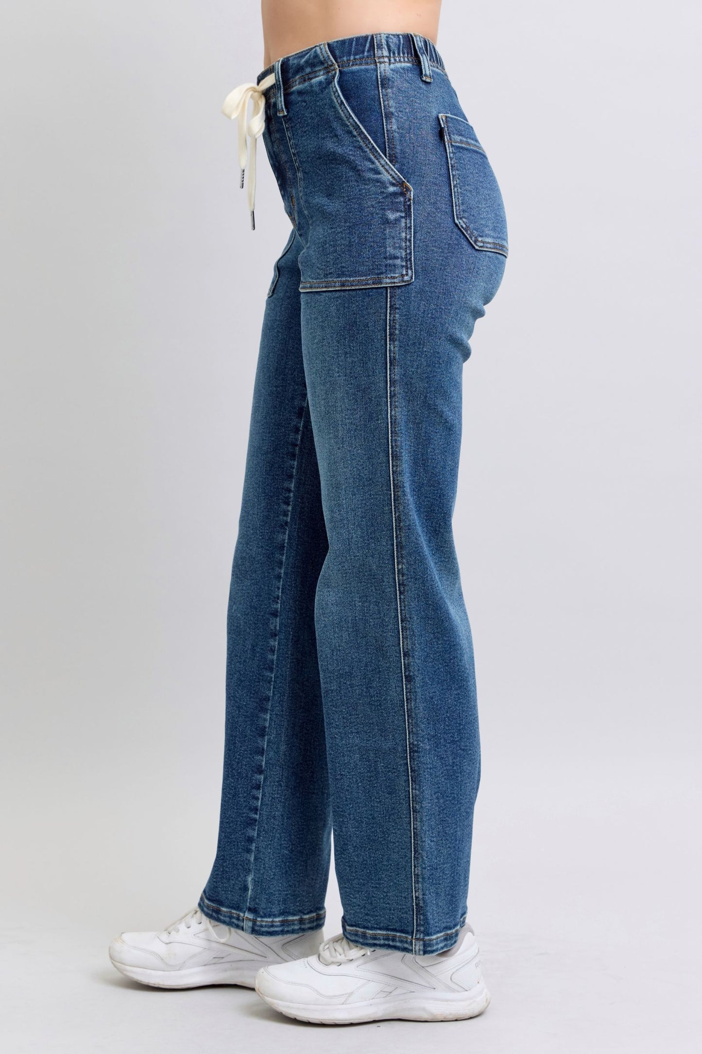 Judy Blue High Waist Drawstring Wide Leg Jeans 88856