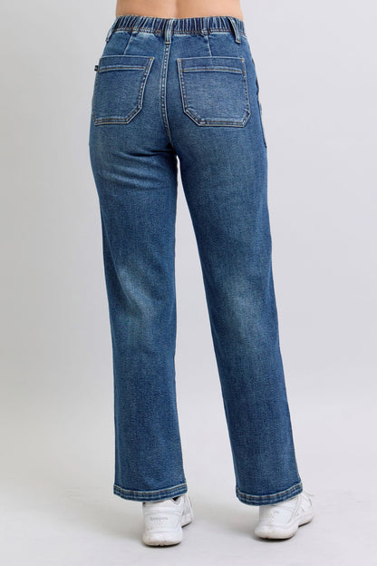 Judy Blue High Waist Drawstring Wide Leg Jeans 88856