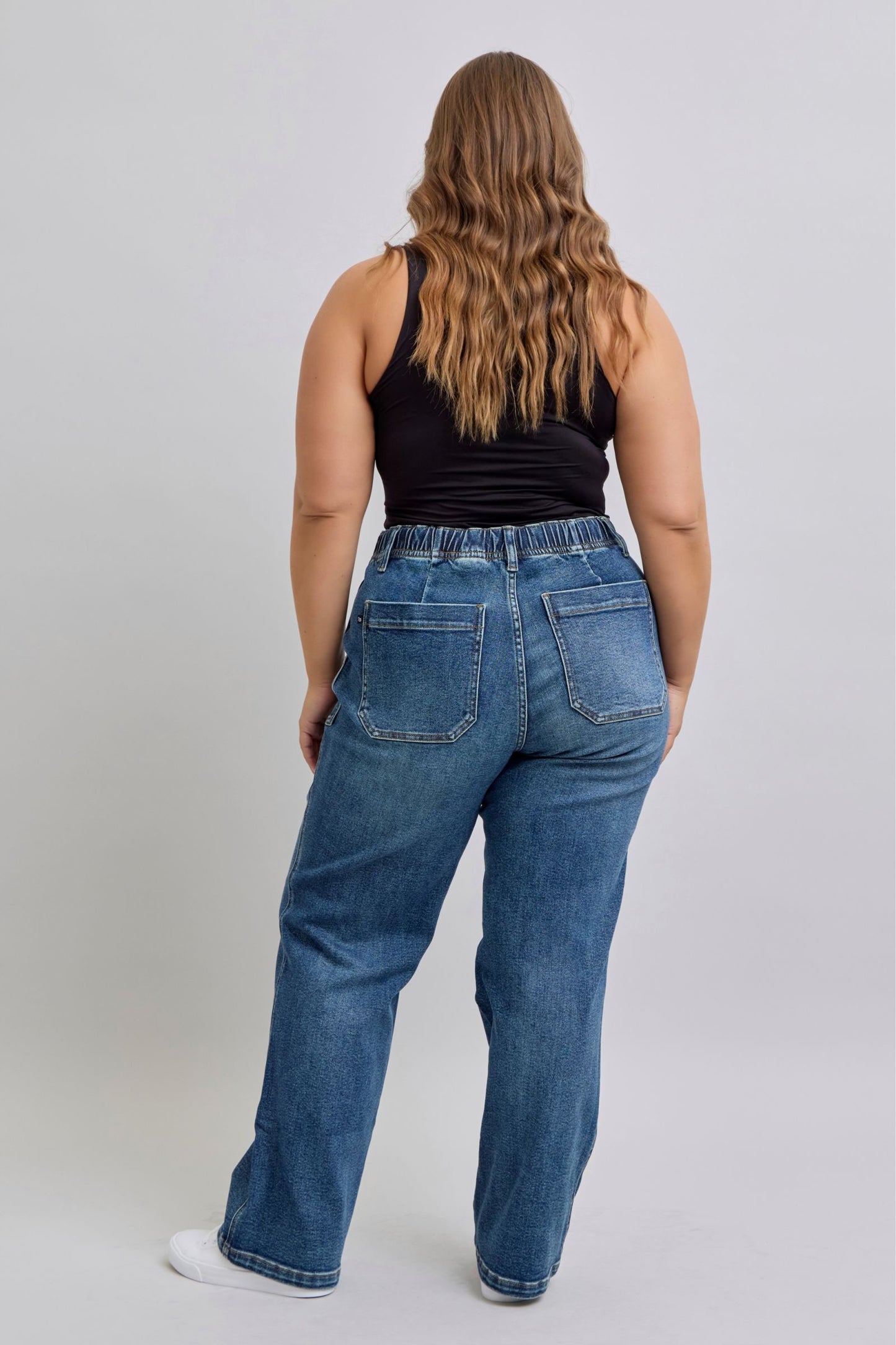 Judy Blue High Waist Drawstring Wide Leg Jeans 88856