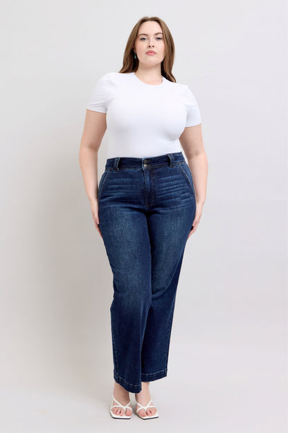 Judy Blue High Waist Wide Leg Trouser Jeans 82642