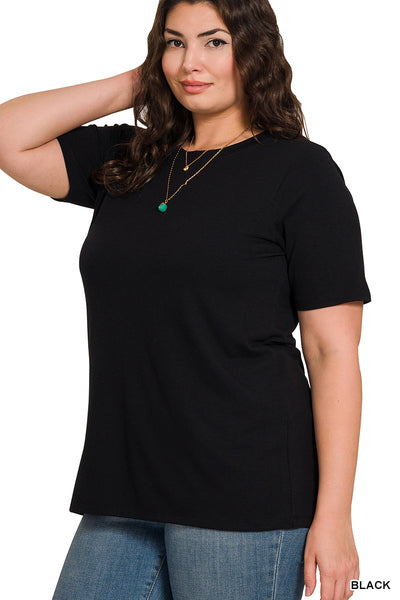 Black Short Sleeve Round Neck Tee