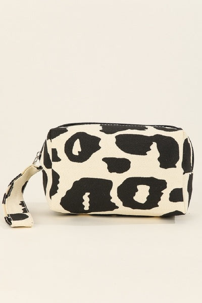 Leopard print cosmetic makeup travel bags