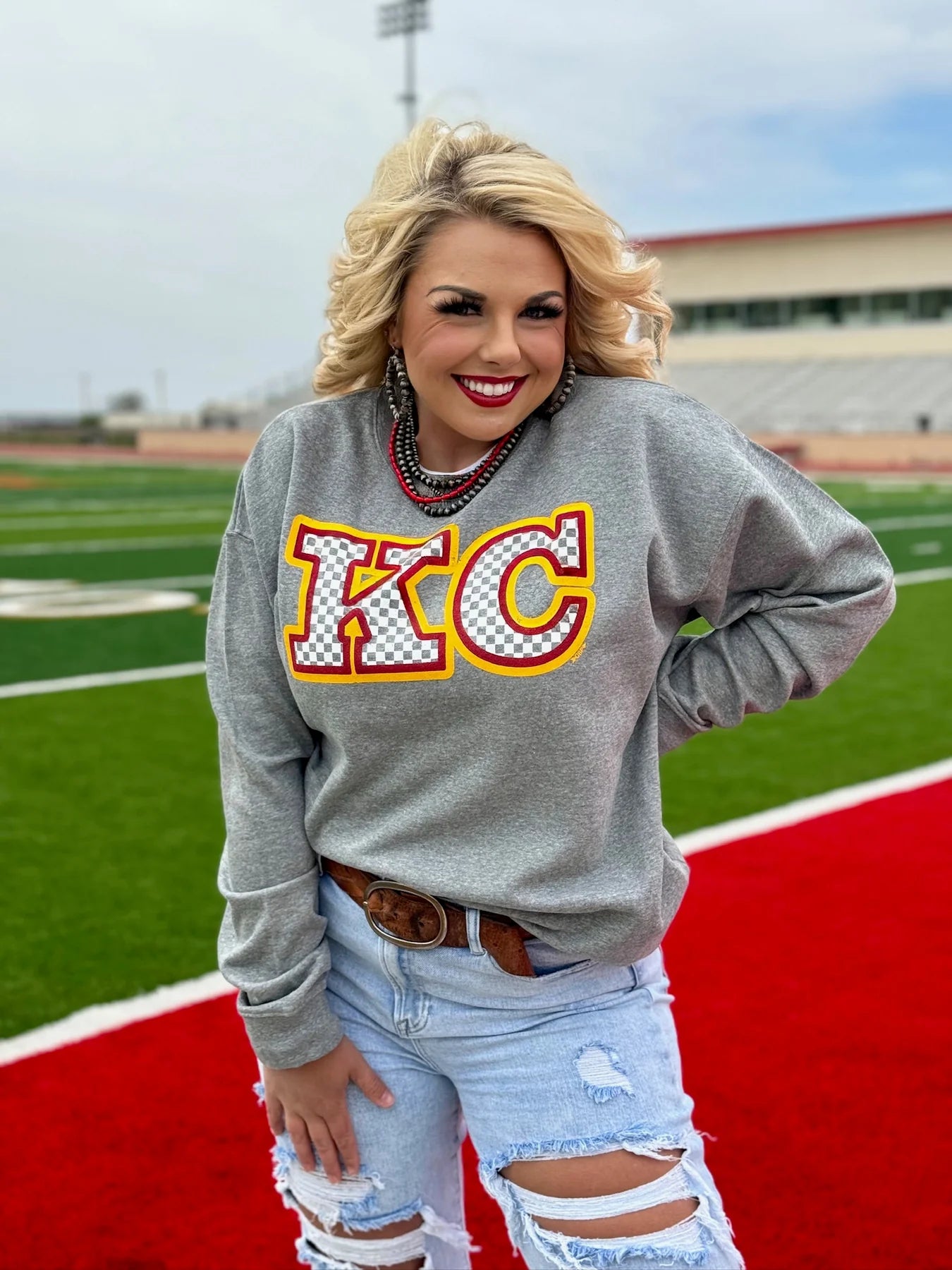 Pre-Order KC Checkered Print Sweatshirt