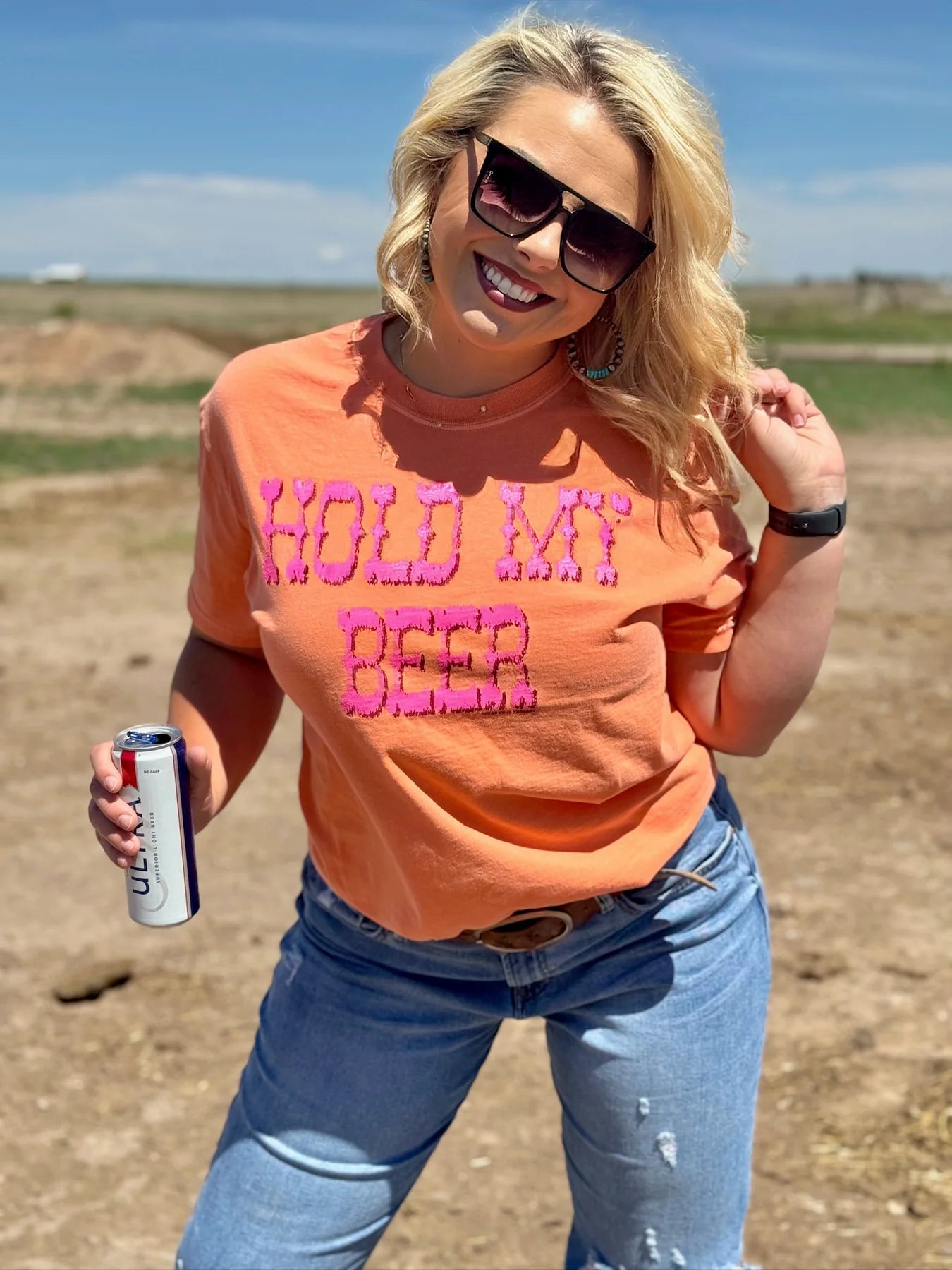 Hold My Beer On Orange Tee