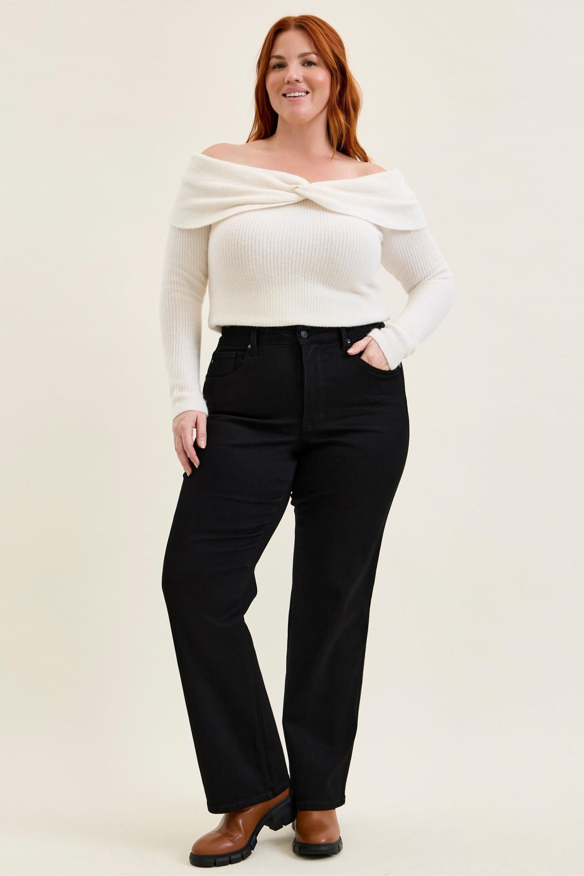 Judy Blue High Waist Tummy Control Kimberly Classic Straight Black Jeans