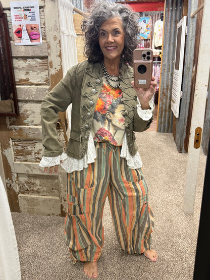 BlueVelvet Military Inspired Jacket - Military