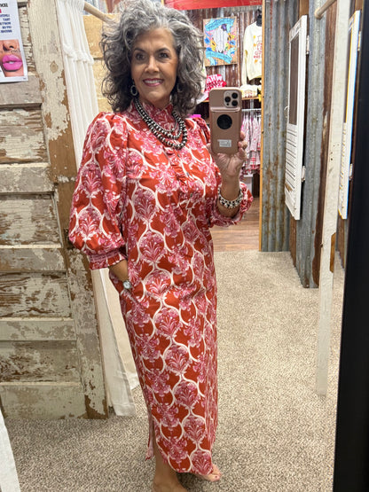 Entro Rust Midi Dress