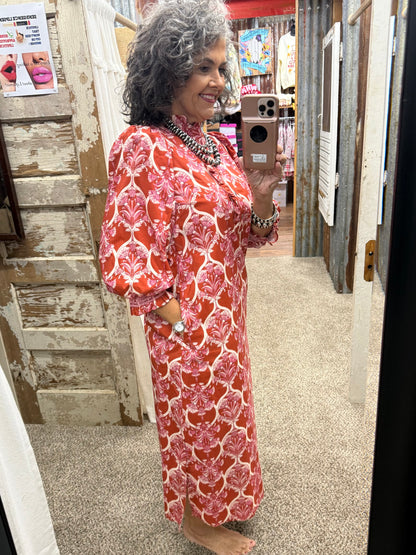 Entro Rust Midi Dress