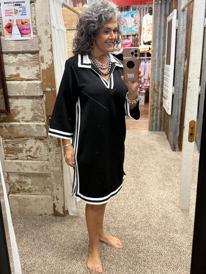 BLACK KNIT DRESS