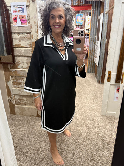 BLACK KNIT DRESS