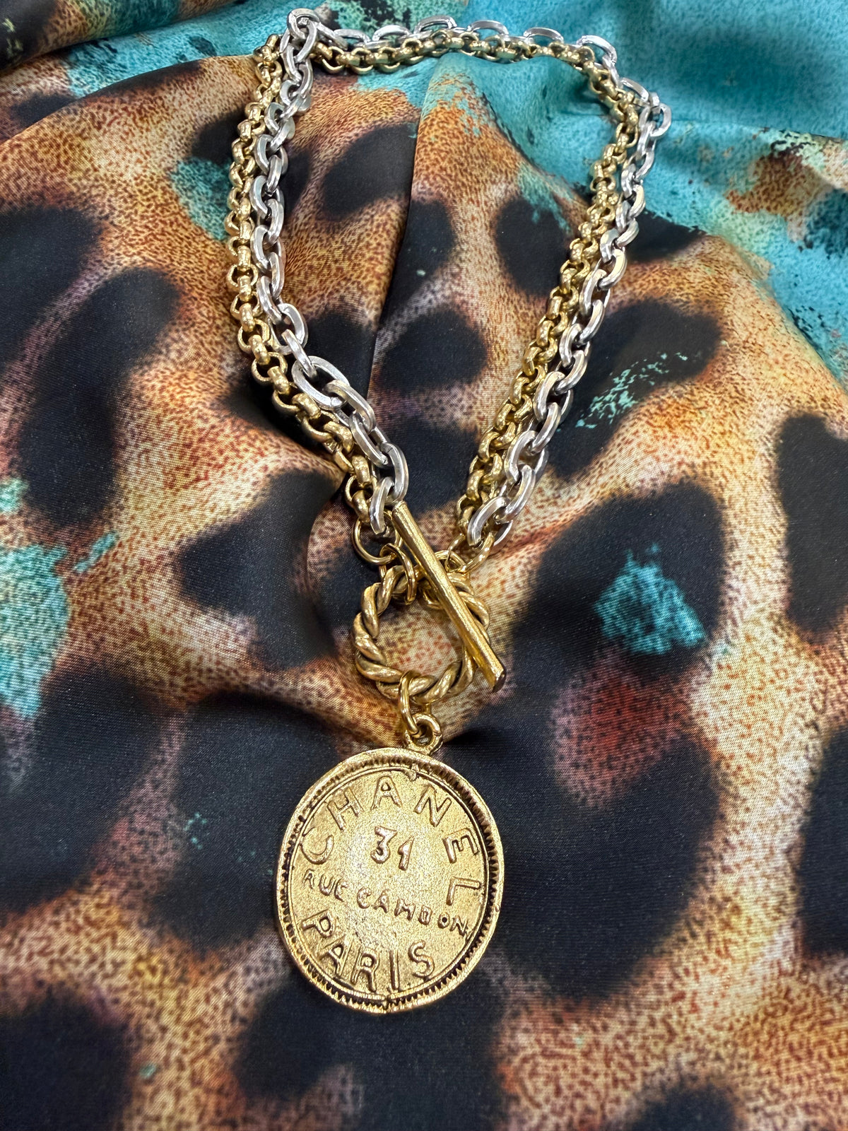 Parisian Luxe Two Tone Medallion Necklace