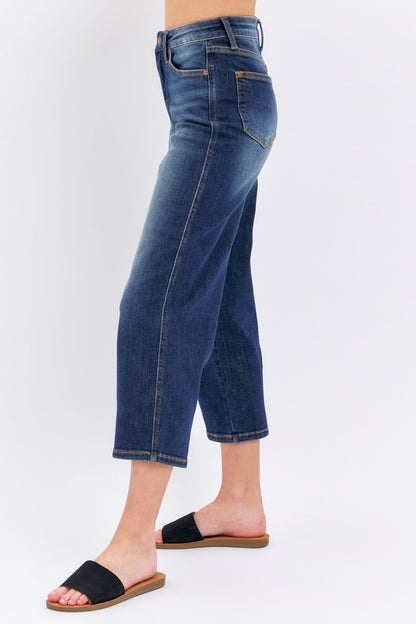 Judy Blue Mid Rise "TUMMY CONTROL" Crop Wide Leg Jeans 88876