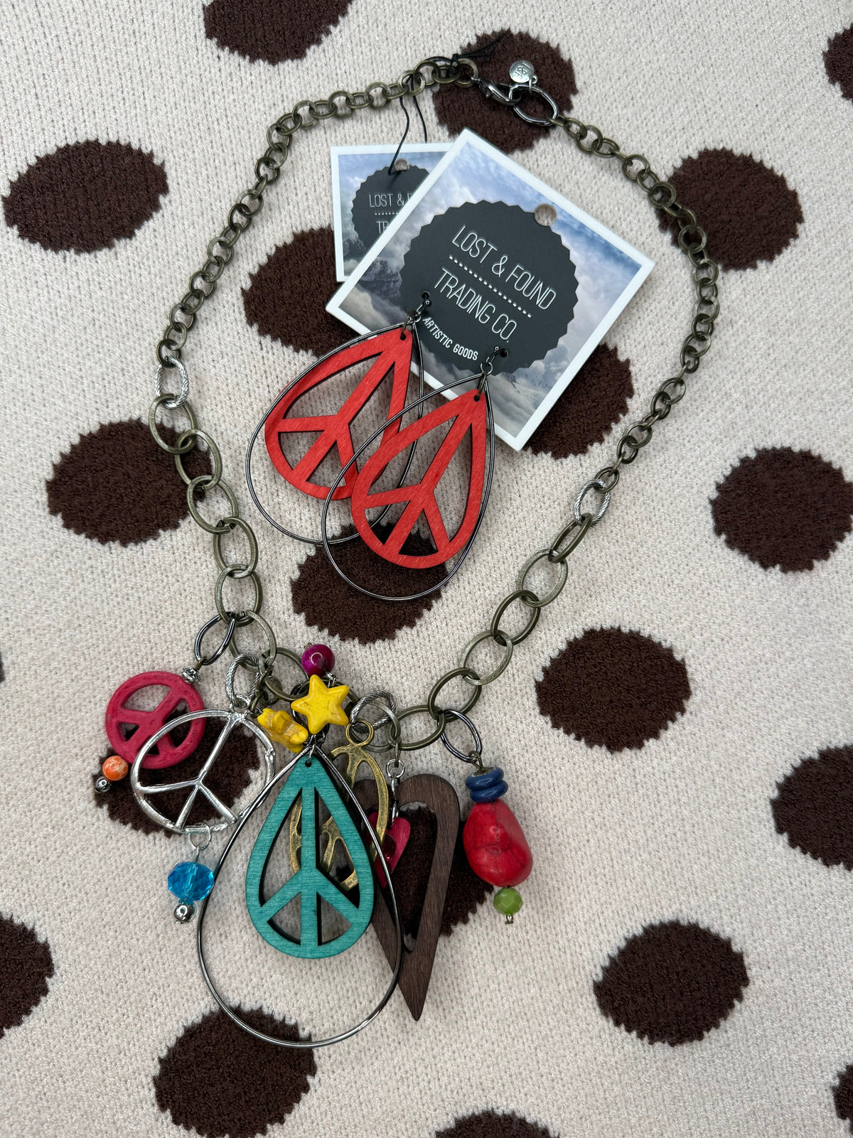 The Peace Out Necklace & Earring Set