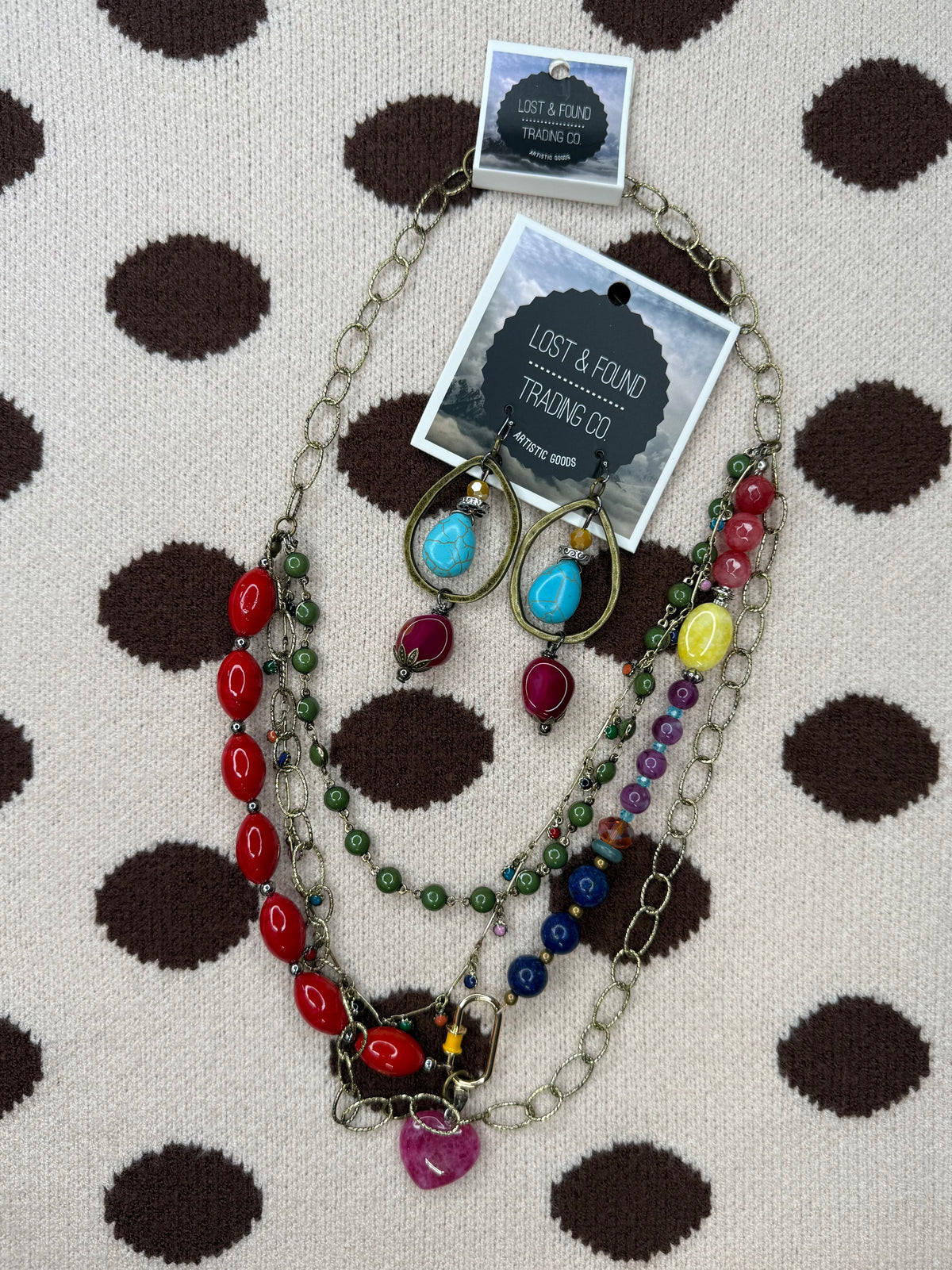 The Color Me Happy Layered Necklace & Earring Set