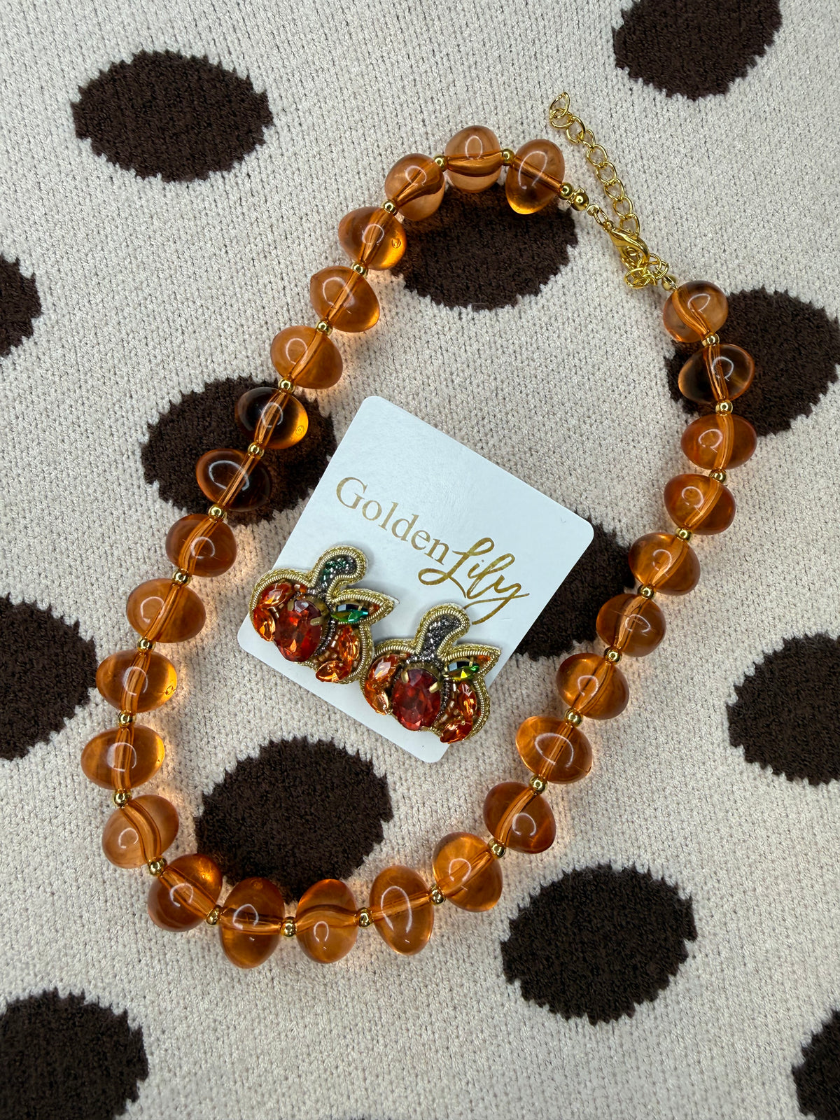 The Pumpkin Spice Necklace & Earring Set