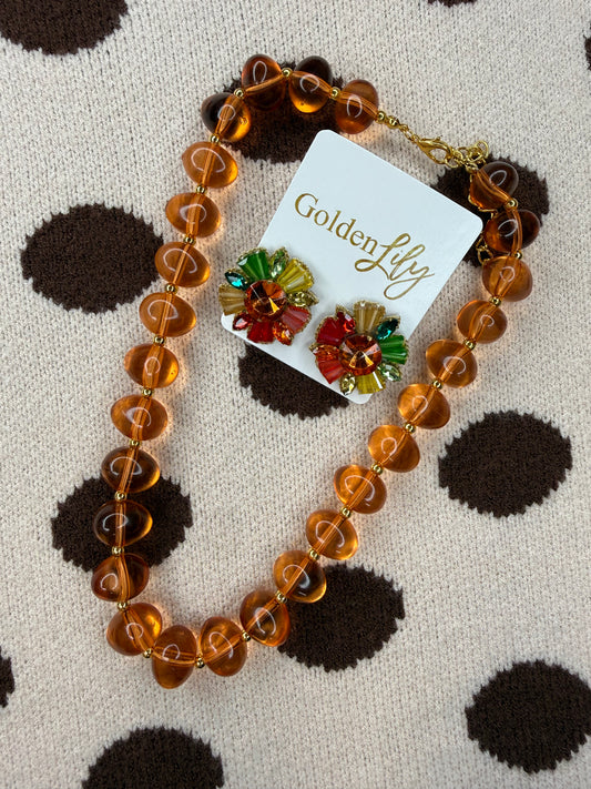 The Fall Bloom Necklace & Earring Set