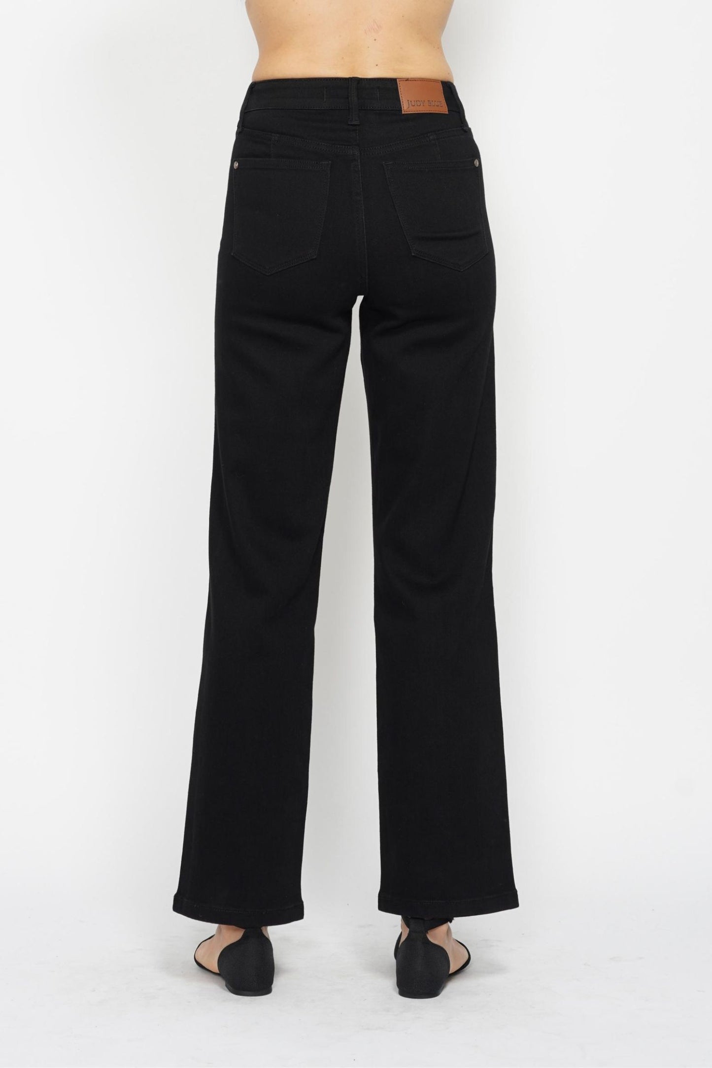 Judy Blue High Waist Tummy Control Black Classic Straight Jeans 88866