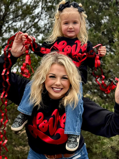 Pre-Order 💌❤️😍 Love in Metallic Red Puff on Youth & Adult Sweatshirts