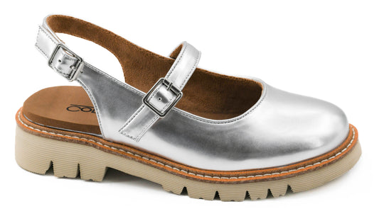 Corkys If You Say So Silver Mirror Metallic Mary Jane Sandal