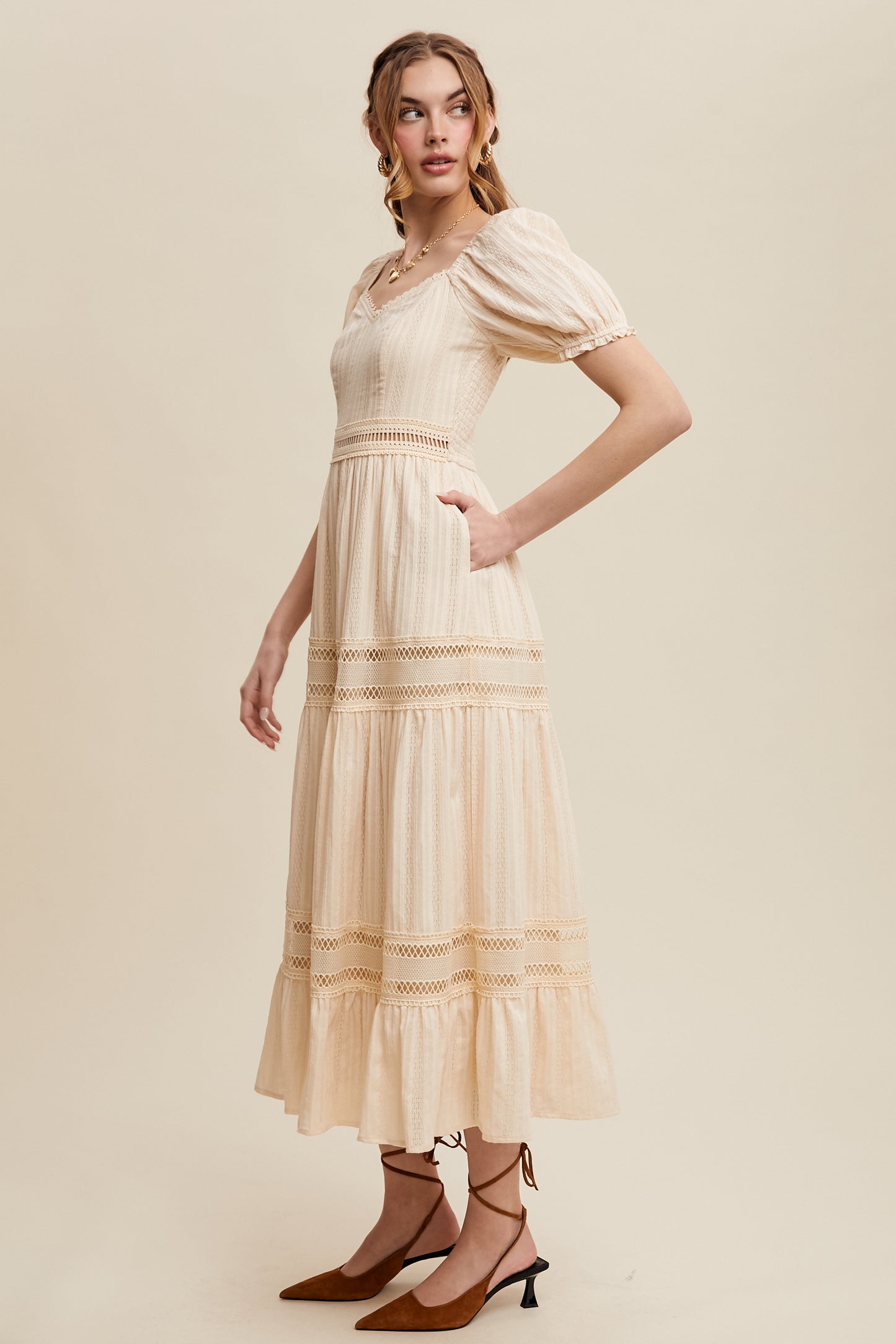 Romantic Crochet Lace Maxi Dress