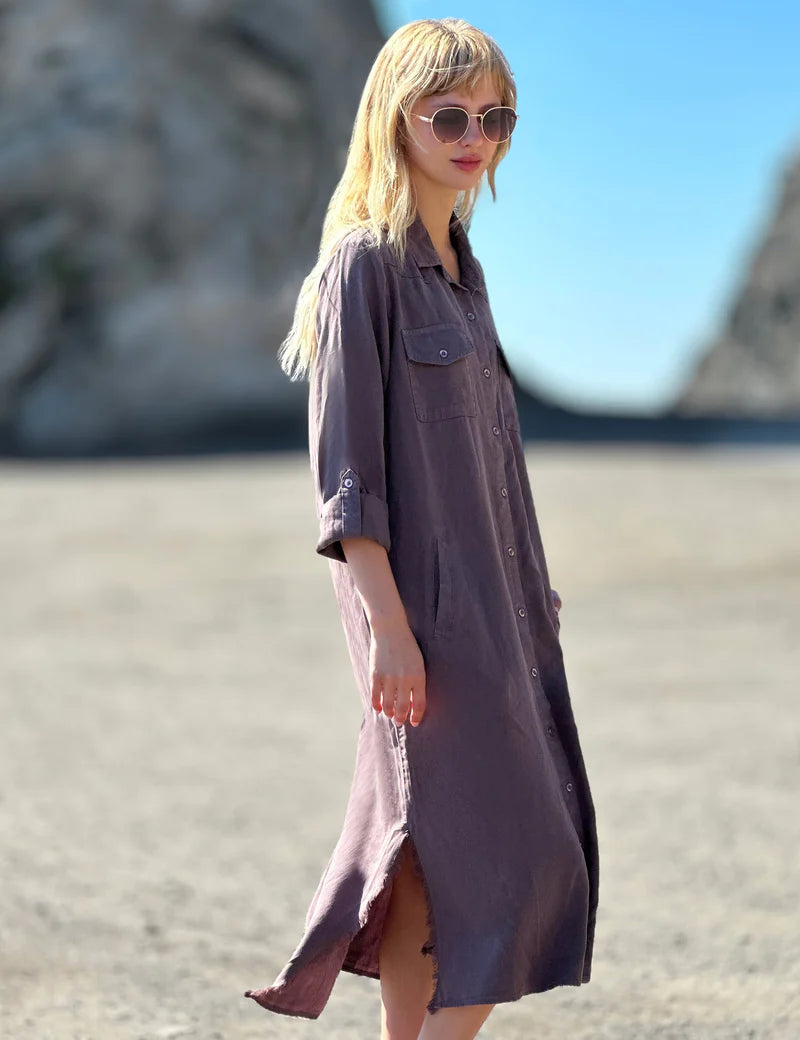 Brown OG Shirtdress by Billy T