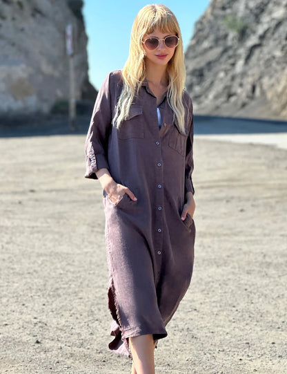 Brown OG Shirtdress by Billy T