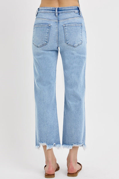 RISEN MID RISE CROP STRAIGHT JEANS 21137