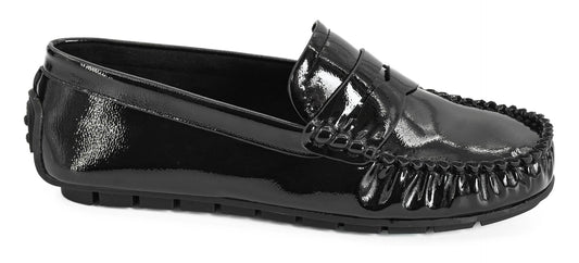 Penny For Your Thoughts Black Crinkle Patent by Corkys