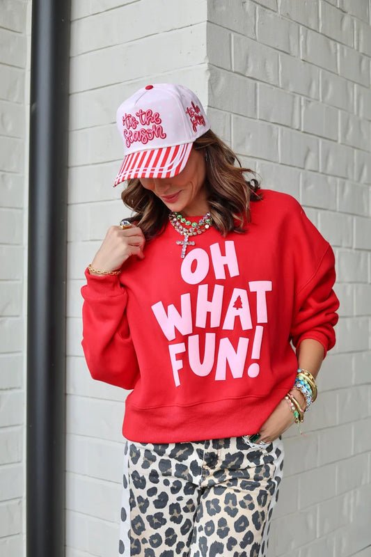 Poppy & Pine Oh What Fun Puff Crop Sweatshirt