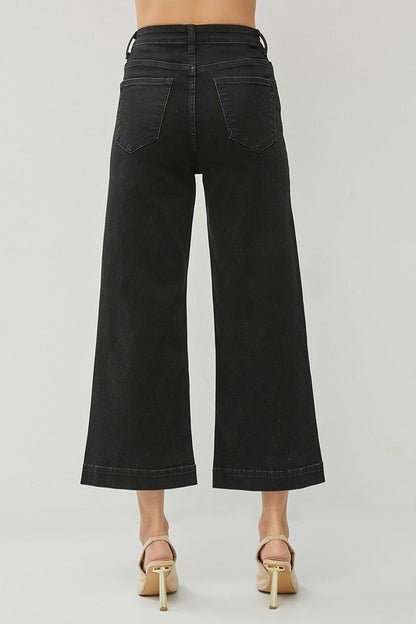 RISEN HIGH RISE ANKLE WIDE LEG JEANS 1252