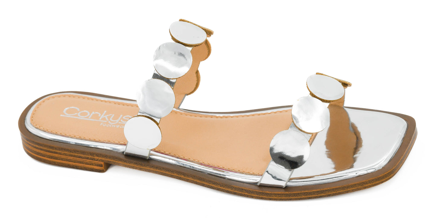 Corkys Round Of Applause Silver Mirror Metallic Slide