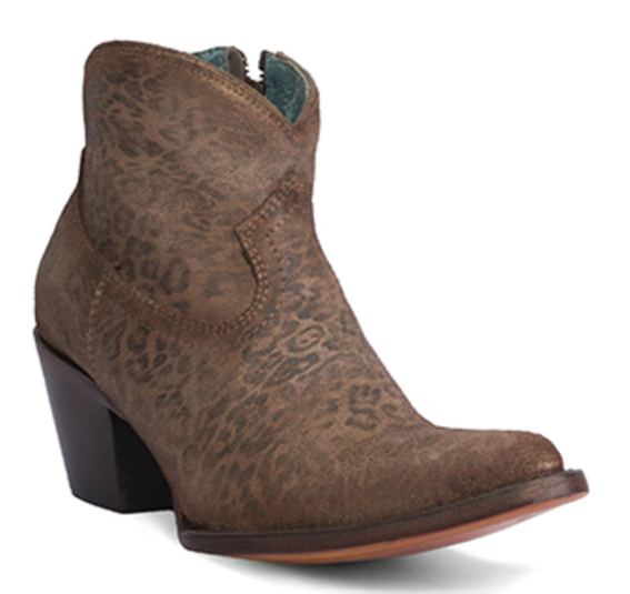 Corral Women's Cheetah Print Suede Booties - Medium Toe  A4468