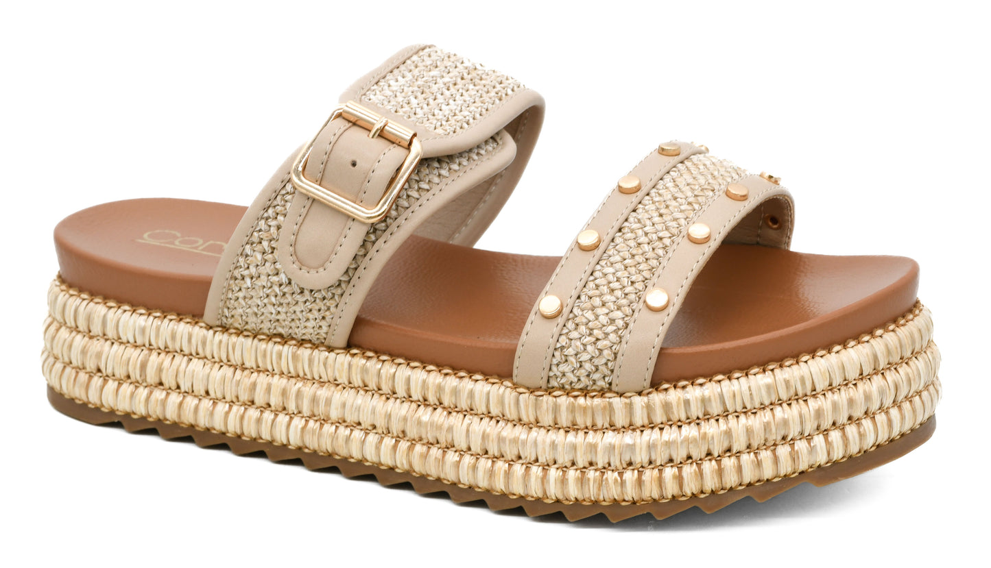 Walk Of Shame - Natural Raffia Platform Sandal by Corkys