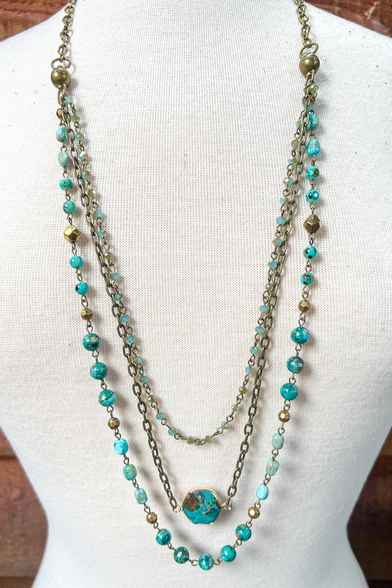 Janet Turquoise Necklace, Earring and Bracelet Set